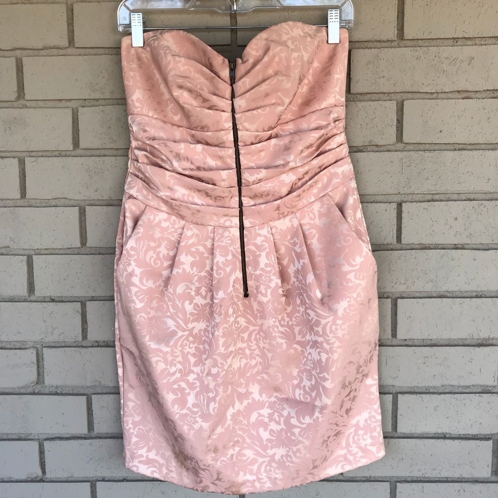 Dusty rose strapless dress